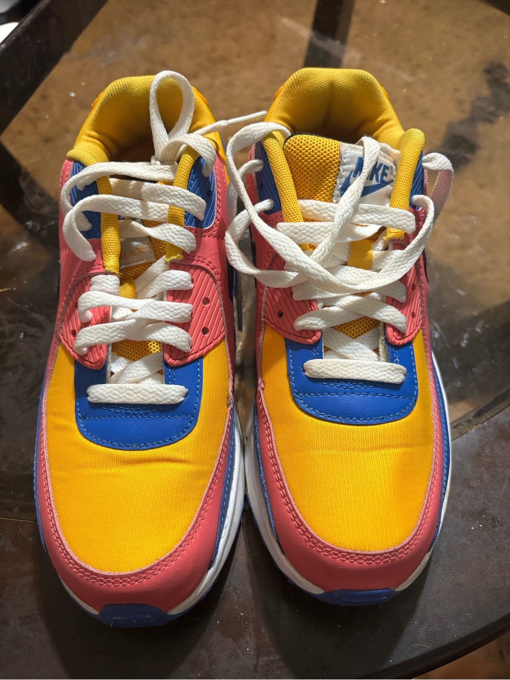 Nike Kids Colorblock Sneakers in Yellow, Pink & Blue
